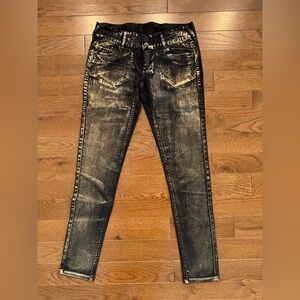 BNWT bebe Black and Gold / Copper Skinny Jeans
